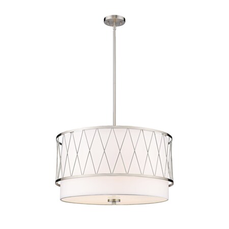 Z-Lite Dalton 4 Light Pendant, Brushed Nickel & White 198-24BN